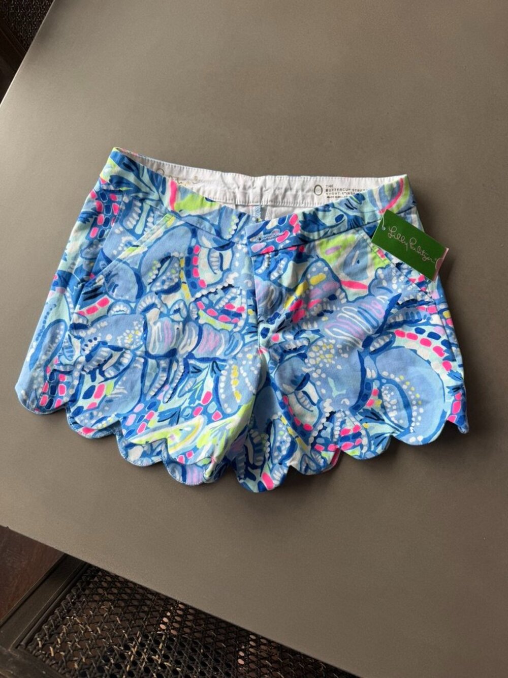 NWT - Sz 0 - Lilly Pulitzer Buttercup Stretch Scalloped Short - Peri Pinch Pinch